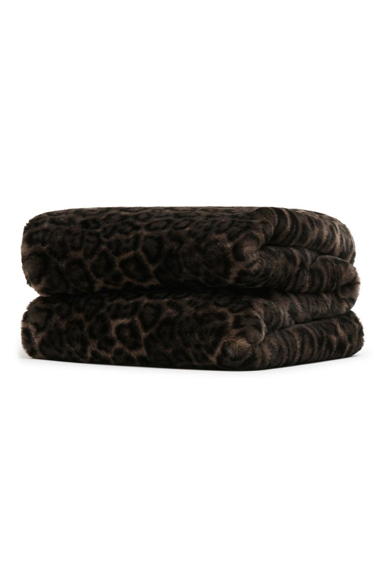 Jumbo Brady Leopard Print Blanket, Main, color, DARK LEOPARD