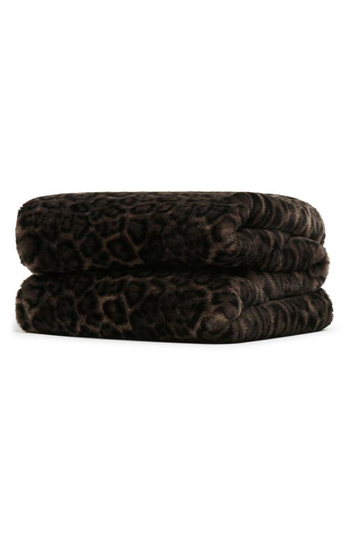 Apparis Jumbo Brady Leopard Print Blanket In Brown