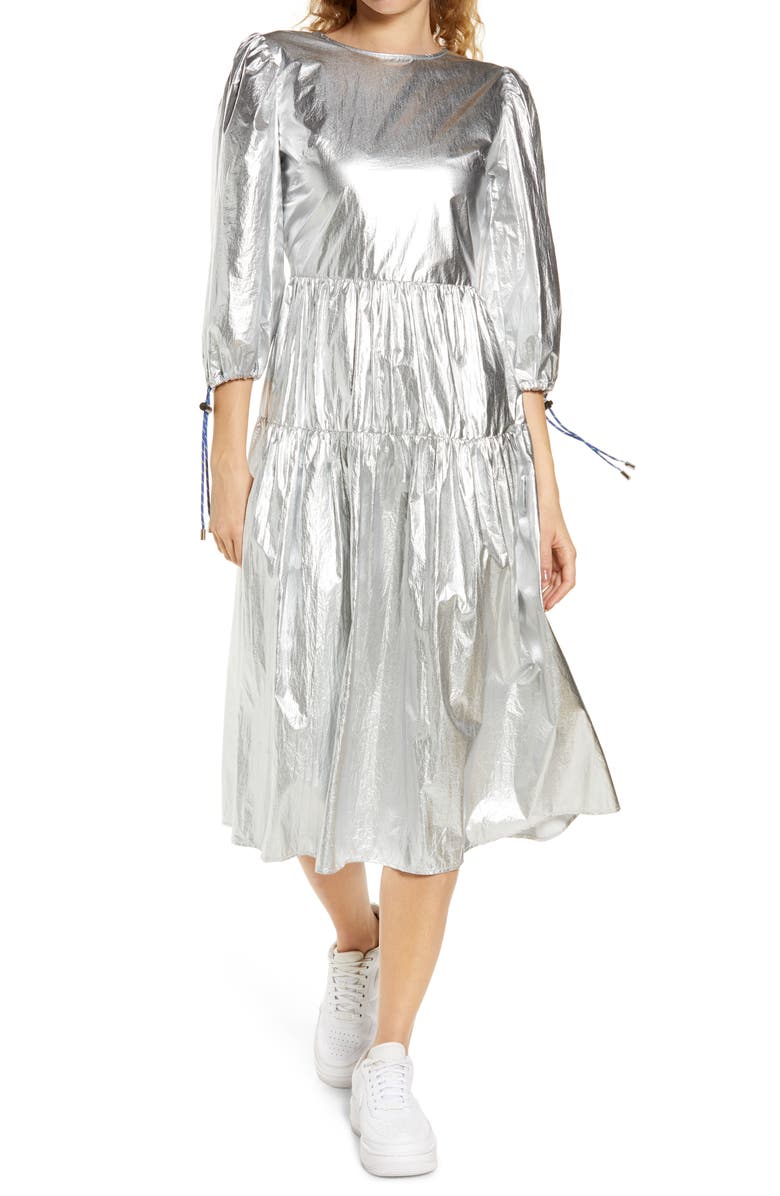 KkCo Hus Space Poplin Midi Dress, Main, color,