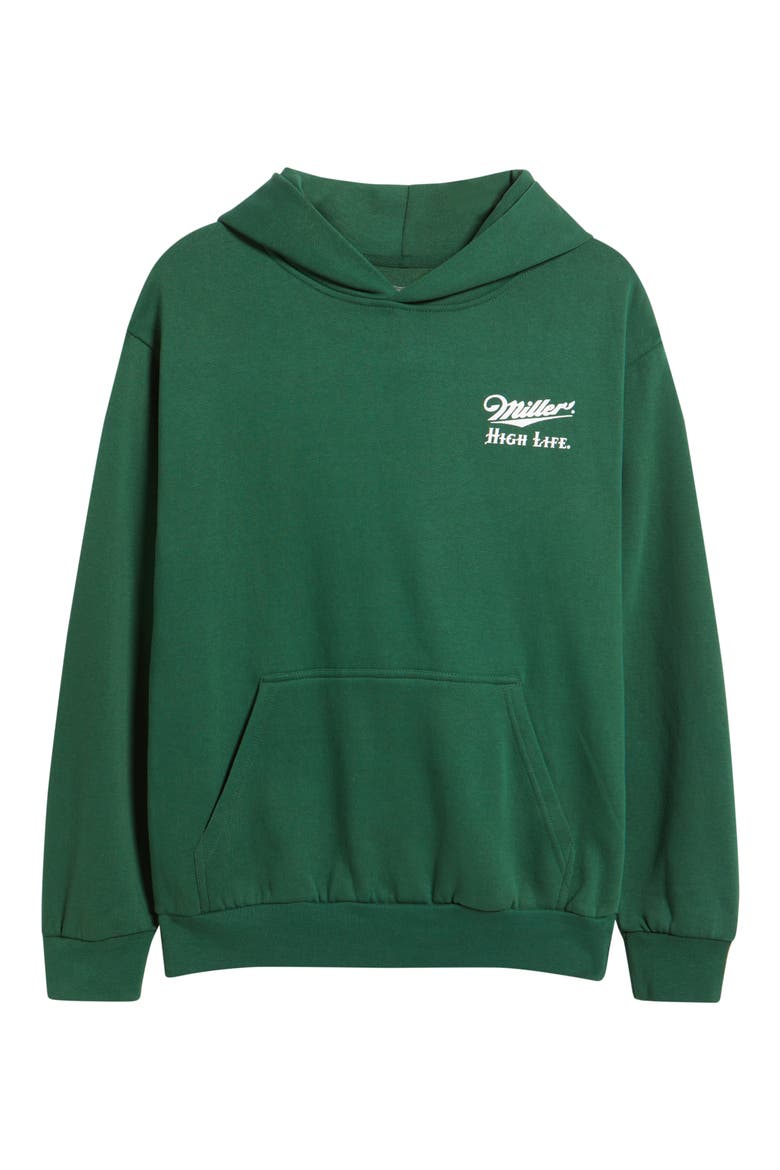 Miller High Life Graphic Hoodie, Alternate, color, FOREST
