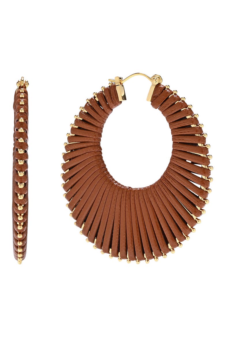 Raquel Wrapped Hoop Earrings, Main, color, GOLD