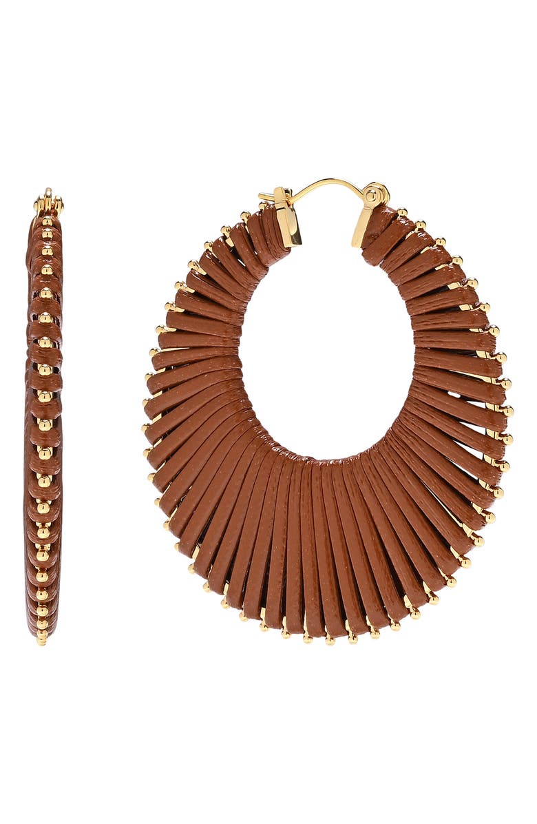 EYE CANDY LOS ANGELES Raquel Wrapped Hoop Earrings, Main, color, Gold