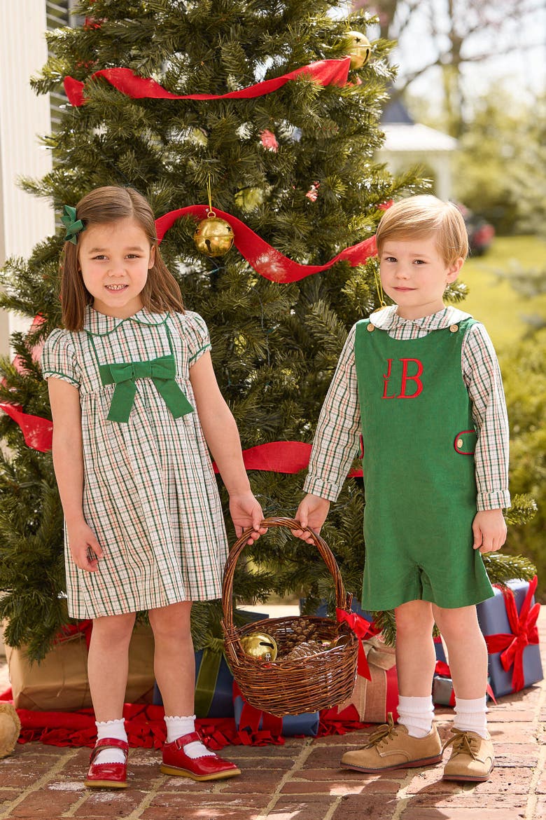 Kids' Corduroy Button Tab John John, Alternate, color, Everygreen Corduroy