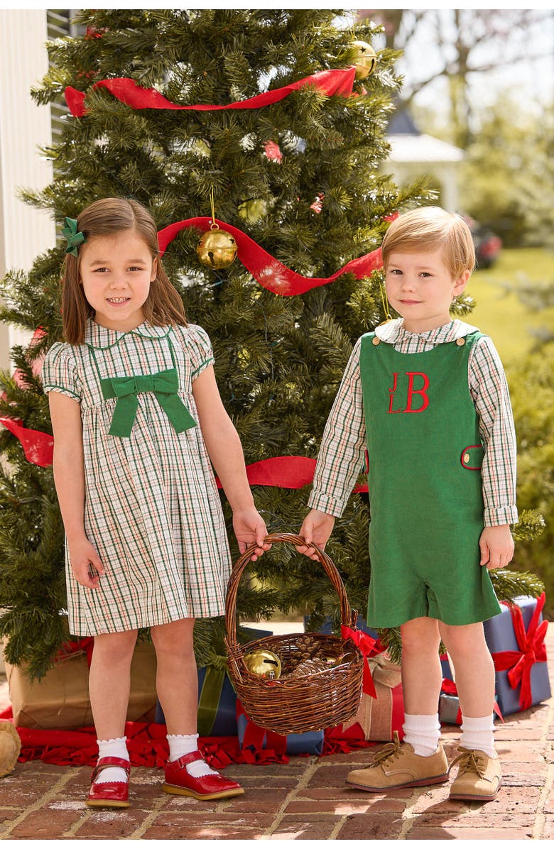 Little English Kids' Corduroy Button Tab John John, Alternate, color, Everygreen Corduroy