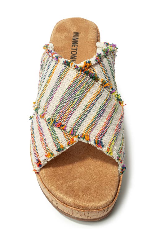 Minnetonka Posey Wedge Sandal In Fiesta Stripe