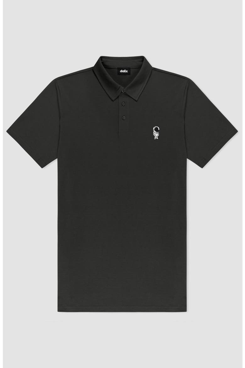 Astronaut Midweight Short Sleeve Polo Shirt, Alternate, color, Charcoal