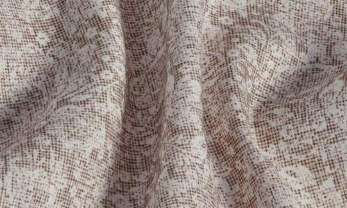 David Donahue Texture Floral Print Short Sleeve Linen & Cotton Shirt In Dune