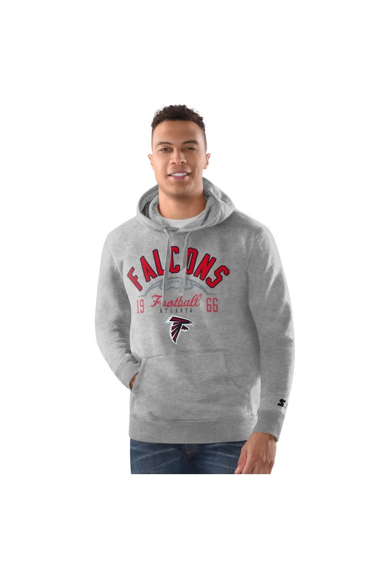 Men's Starter  Heather Gray Atlanta Falcons Pullover Hoodie, Main, color, Heather Gray