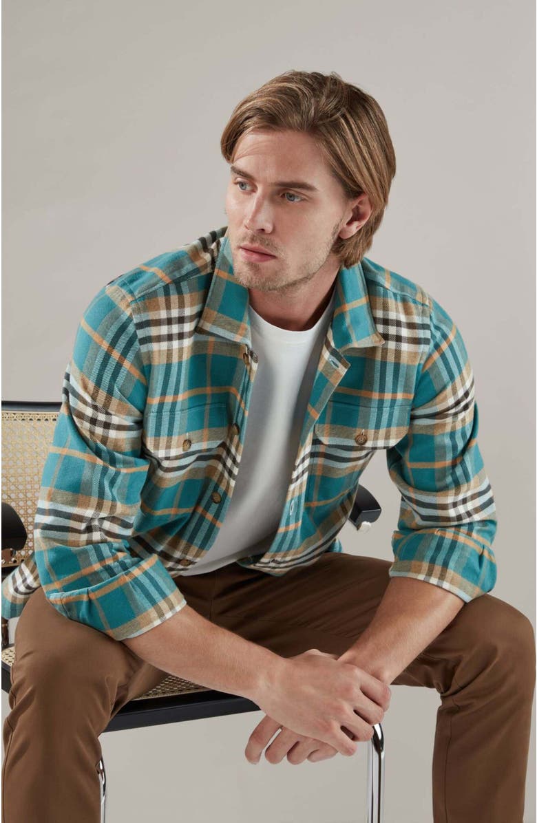 Robert Talbott Adams Shirt Jacket, Alternate, color, Teal Multi