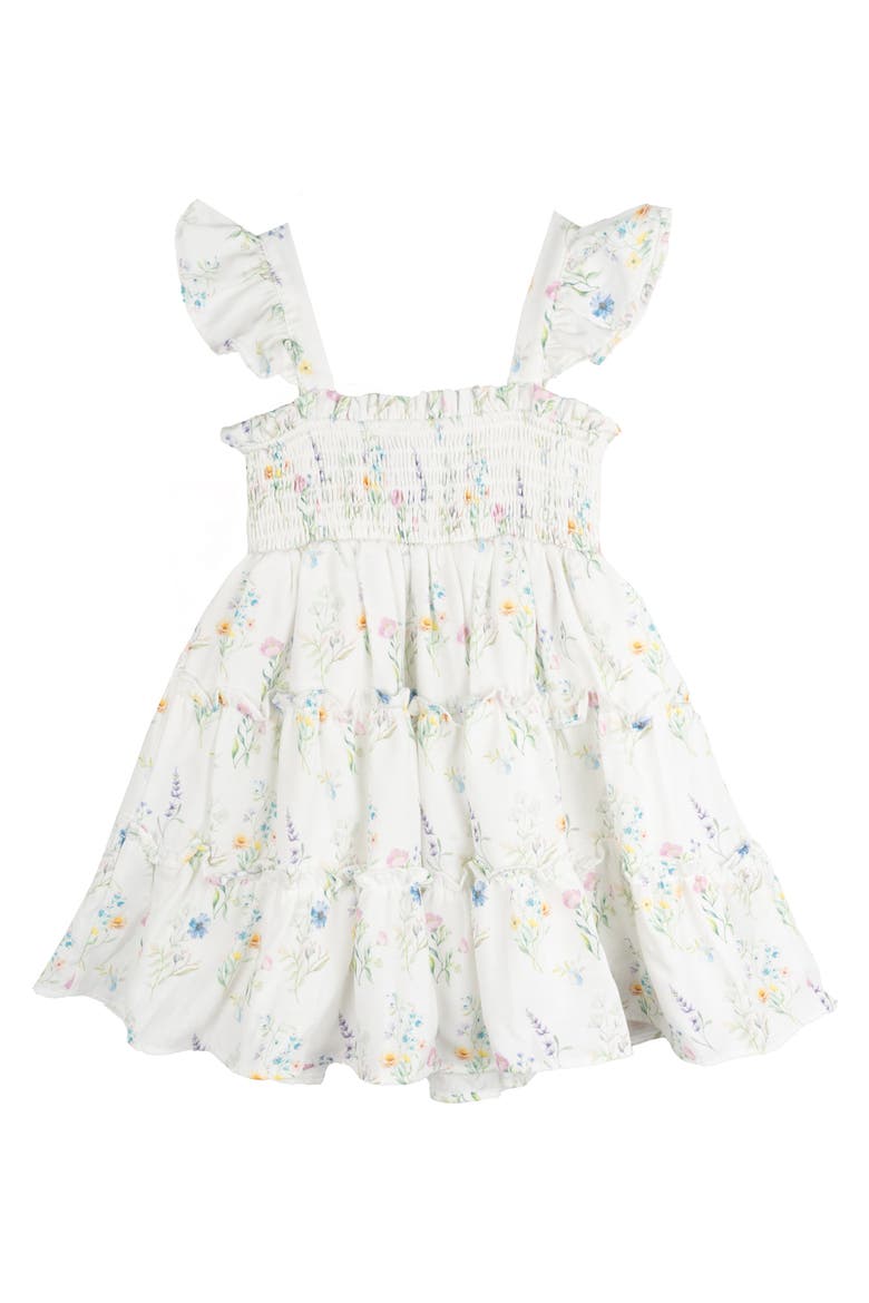 Smocked Dress & Bloomers Set, Alternate, color, WHITE FLORAL