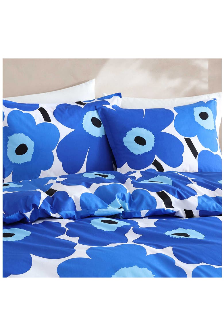 Unikko Duvet Cover & Sham Set, Alternate, color, OPEN BRIGHT BLUE