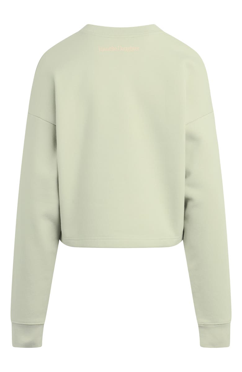 Favorite Daughter Mom's Favorite French Terry Crop Graphic Sweatshirt, Alternate, color, Light Sage/ White