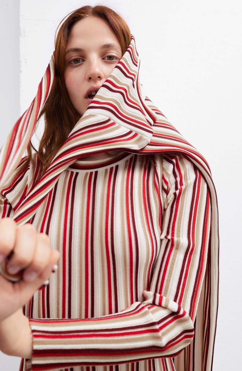 & Other Stories Stripe Long Sleeve Midi Sweater Dress, Alternate, color, 