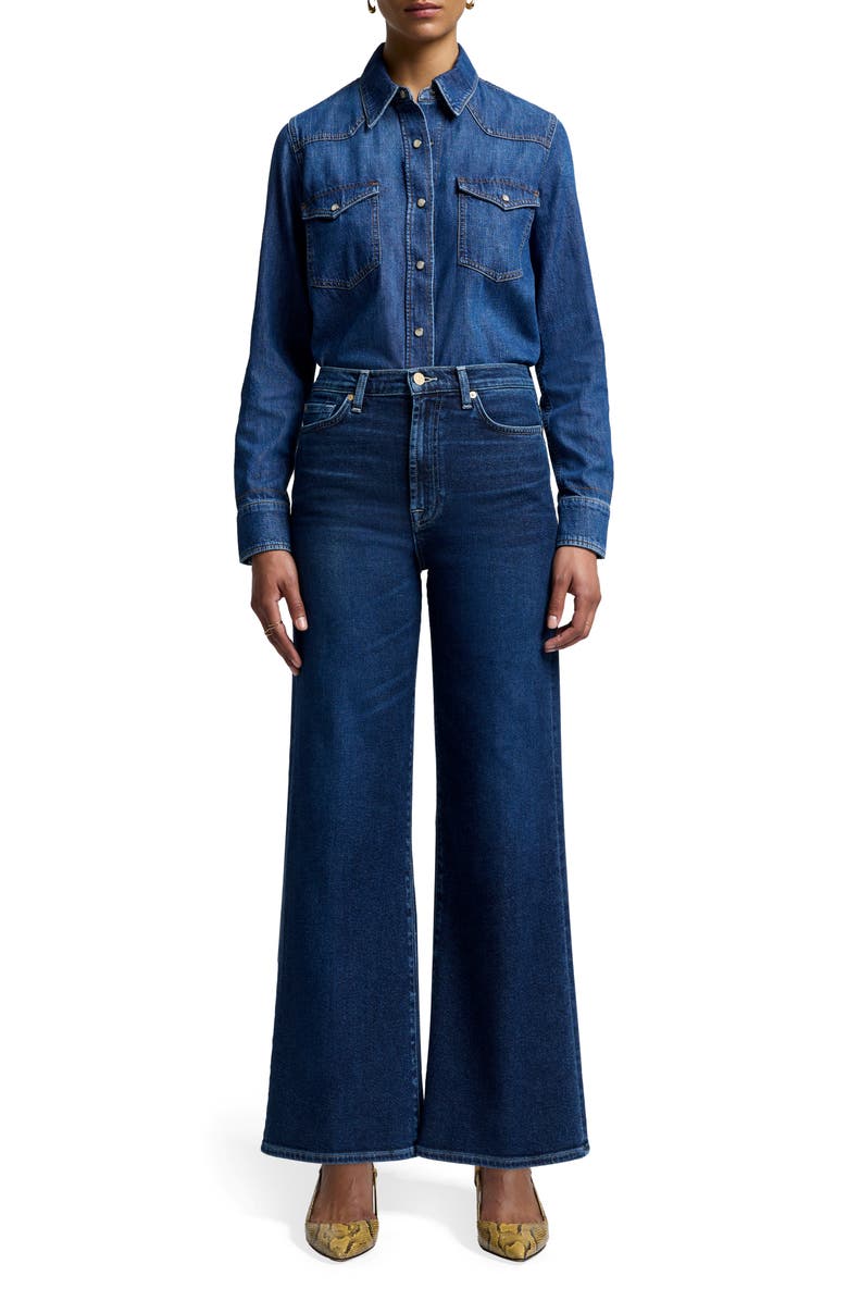 7 For All Mankind Jo Ultra High Rise Wide Leg Jeans, Alternate, color, Paradise Cove