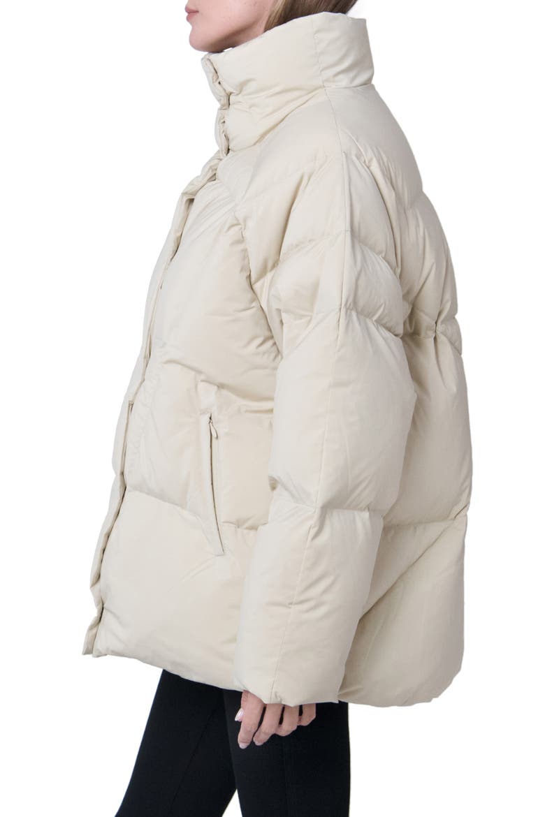 Ella Water Resistant Recycled Down Puffer Jacket, Alternate, color, BROWN RICE