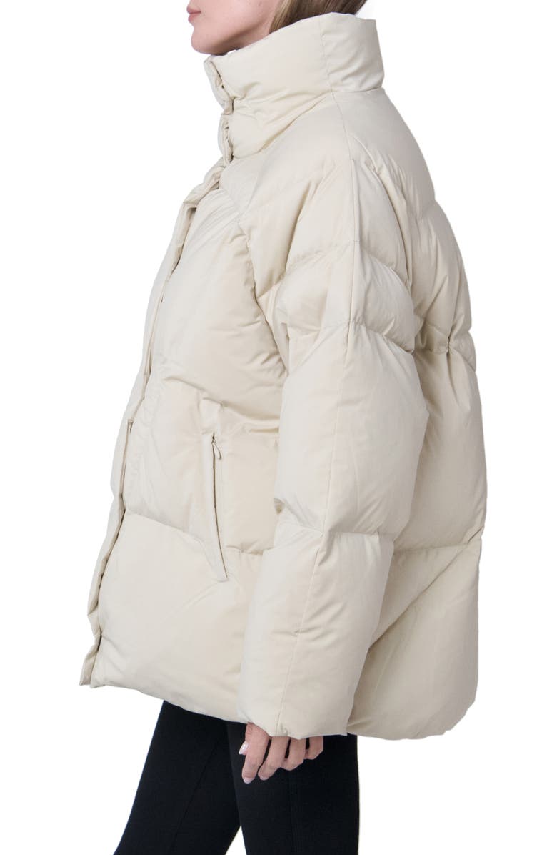 The Recycled Planet Company Ella Water Resistant Recycled Down Puffer Jacket, Alternate, color, Brown Rice