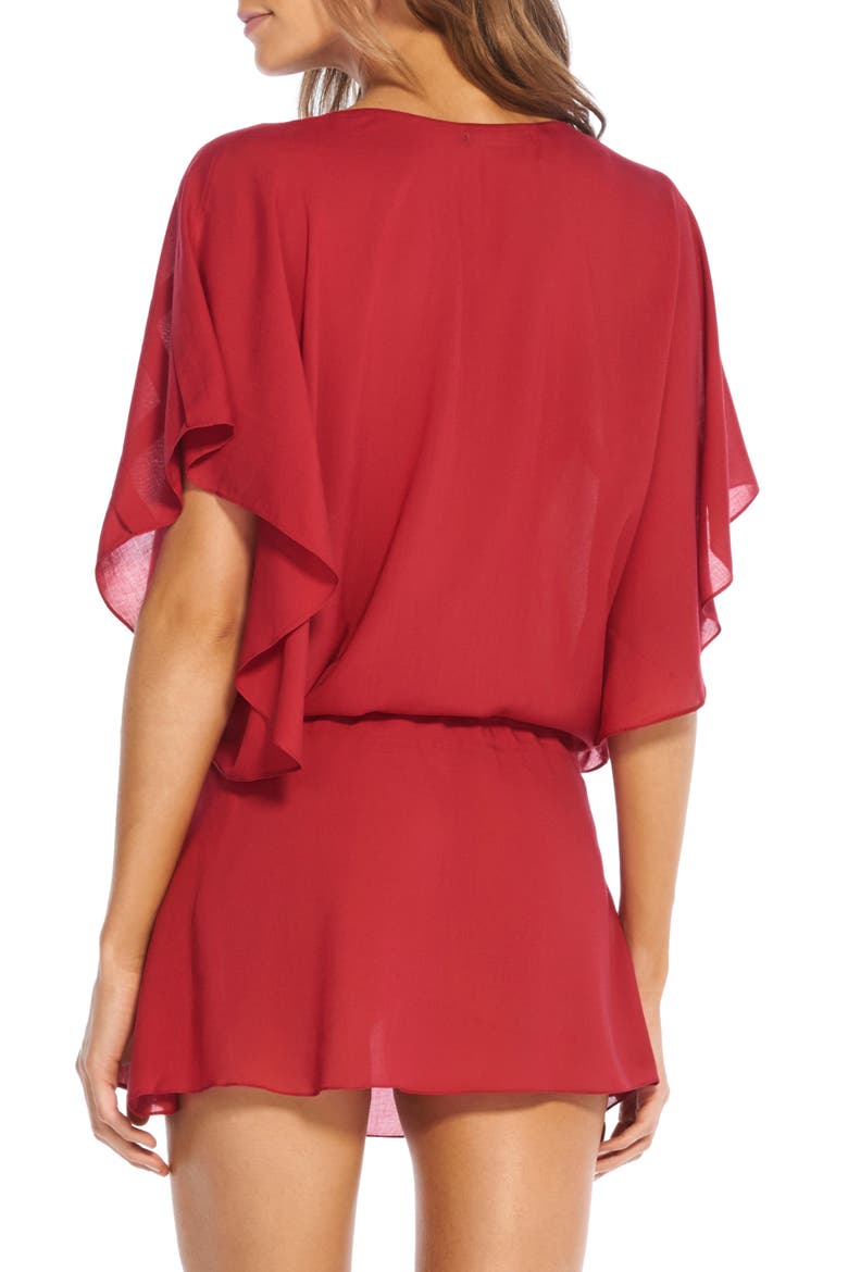 ViX Swimwear Vintage Pleats Cover-Up Tunic, Alternate, color, DIVINO