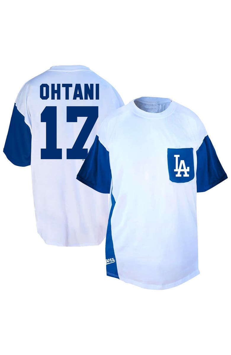 FANATICS Men's Profile Shohei Ohtani White/Royal Los Angeles Dodgers Big & Tall Player Name & Number T-Shirt, Main, color, White