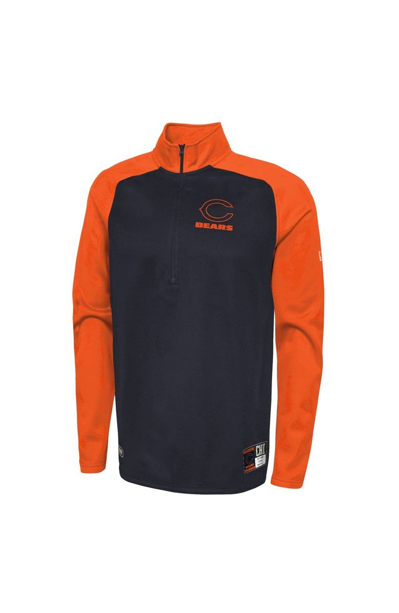 New Era Men's New Era Navy Chicago Bears Combine Authentic O-Line Raglan Half-Zip Jacket, Alternate, color, Navy