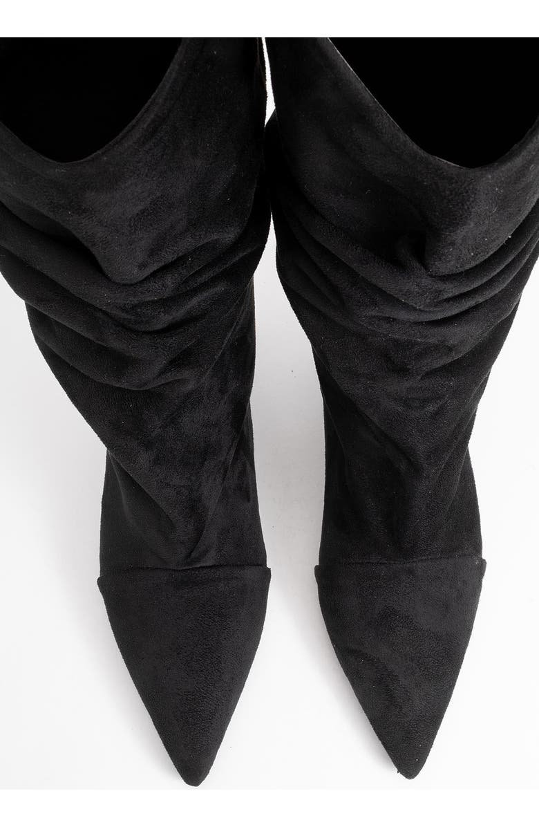 Prologue Shoes Stein Pointed Toe Boot, Alternate, color, Black Suede Faux Leather