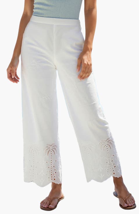 Women's Palm Eyelet Hem Pants