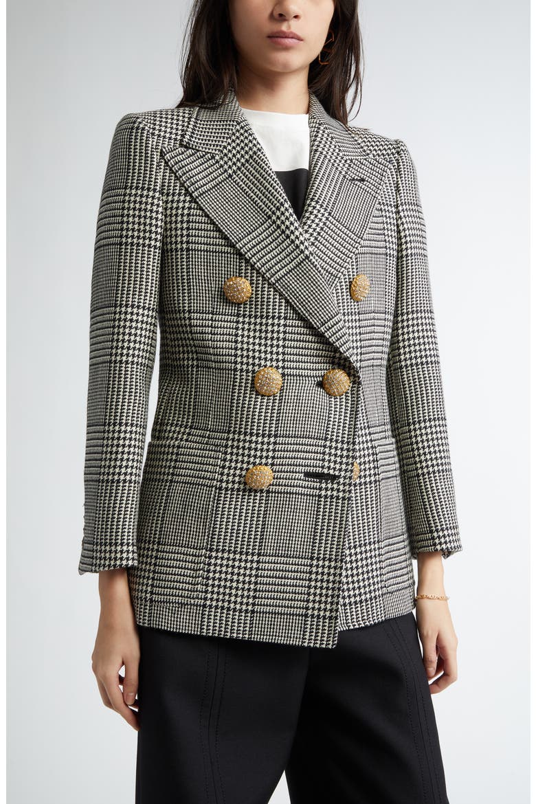 5 Valentino Garavani Wジャケット　グレンチェック 50 Glen Plaid Double Breasted Wool Blazer (Women) | Nordstrom