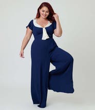 Unique Vintage Plus Size Wide Leg Jumpsuit