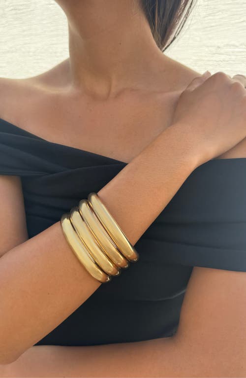 Adornia Set Of 4 Domed Bangle Bracelets In Gold