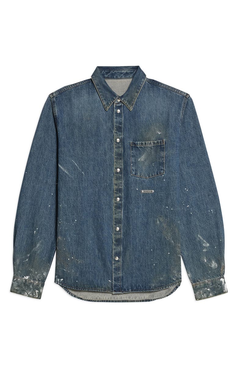 Helmut Lang Painted Denim Shirt, Alternate, color, Mid Indigo Painter - 21W