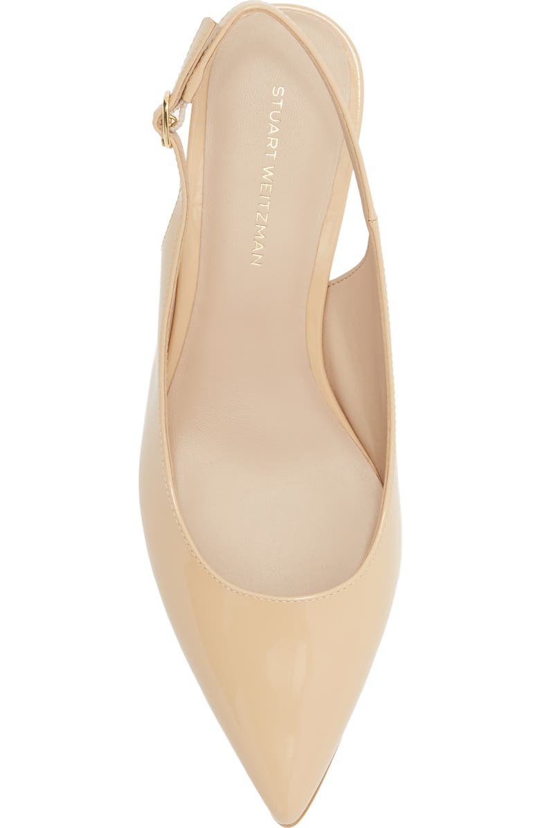 Stuart Weitzman Dancer 50 Kitten Heel Slingback Pump, Alternate, color, Golden Beige