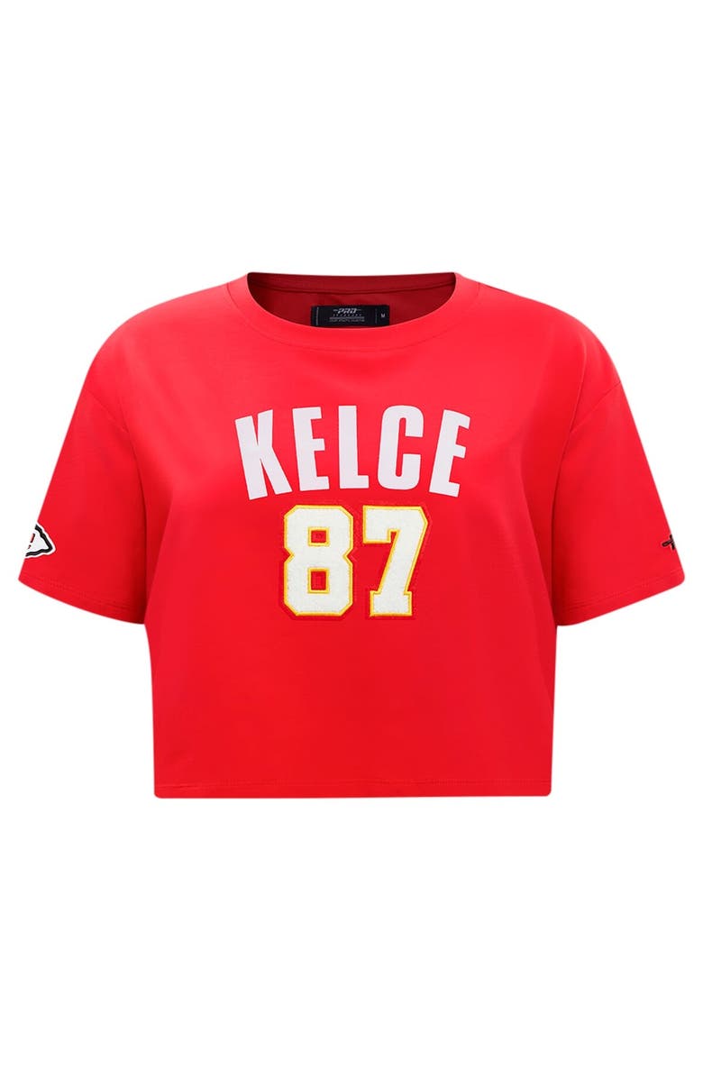 PRO STANDARD Women's Pro Standard Travis Kelce Red Kansas City Chiefs Player Name & Number Cropped Boxy T-Shirt, Alternate, color, Red