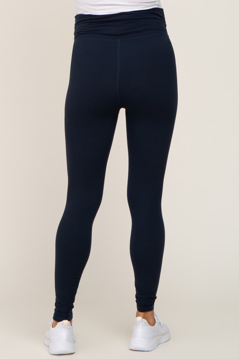 Crossover Waist Leggings, Alternate, color, Navy Blue