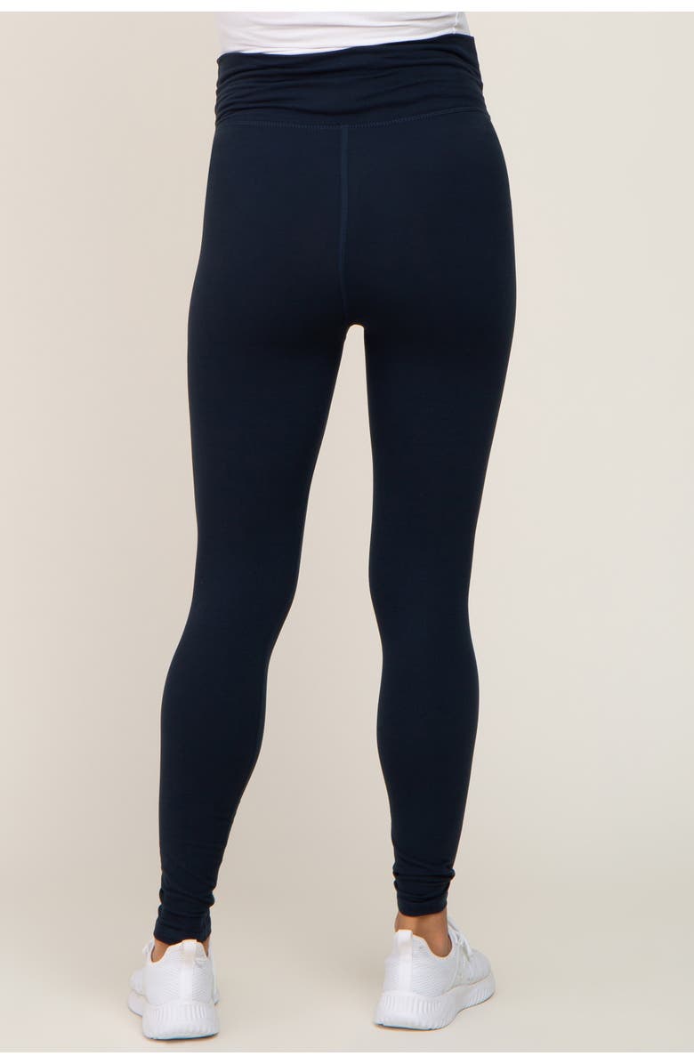 PinkBlush Crossover Waist Leggings, Alternate, color, Navy Blue