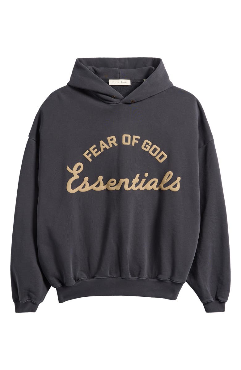 Fear of God Essentials '90s Fit Training Logo Hoodie, Alternate, color, Faded Black