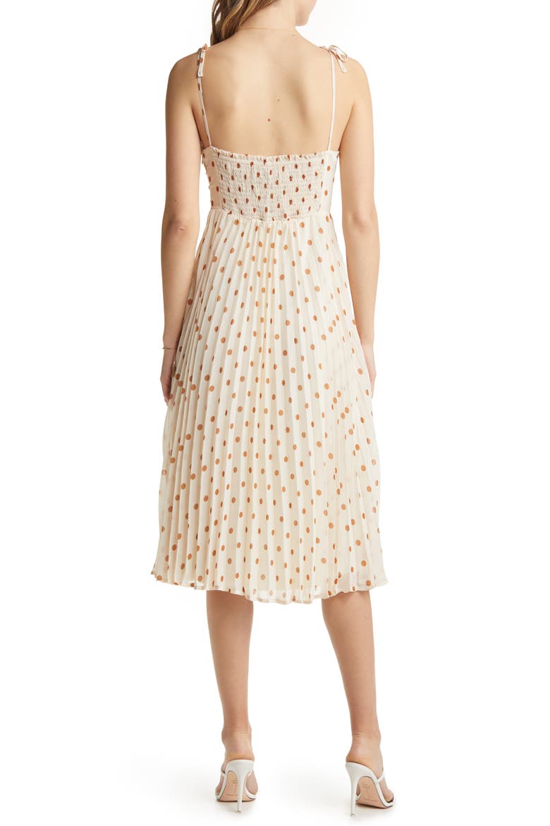 Polka Dot Sleeveless Dress, Alternate, color, CREAM/ TAN
