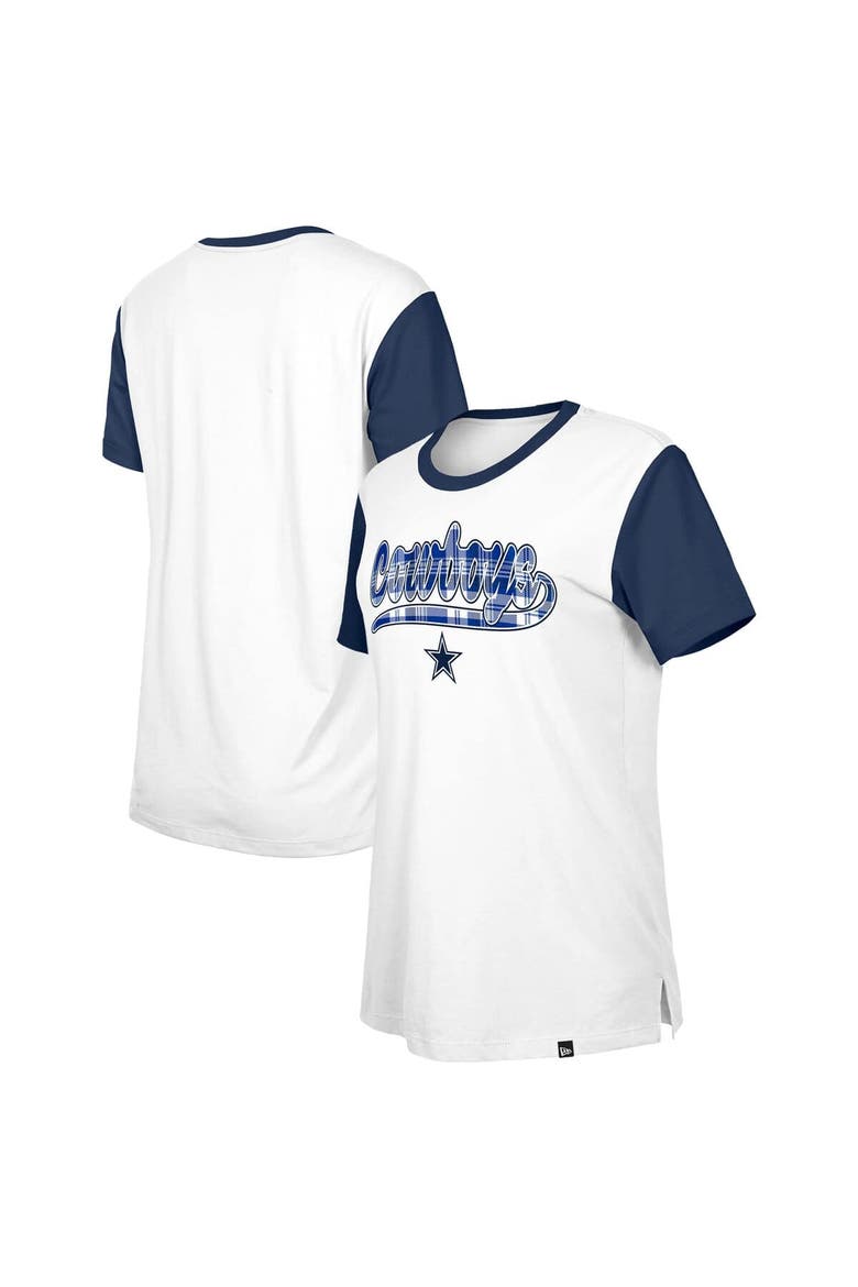 Women's New Era White/Navy Dallas Cowboys 3rd Down T-Shirt, Main, color, White