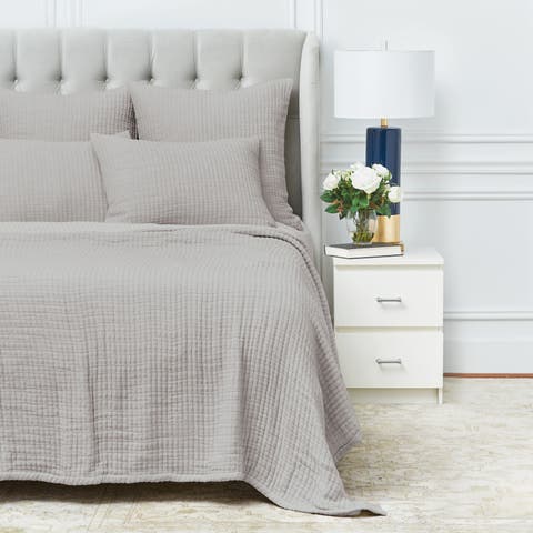 Lida Ash 100% Cotton King Bed Coverlet