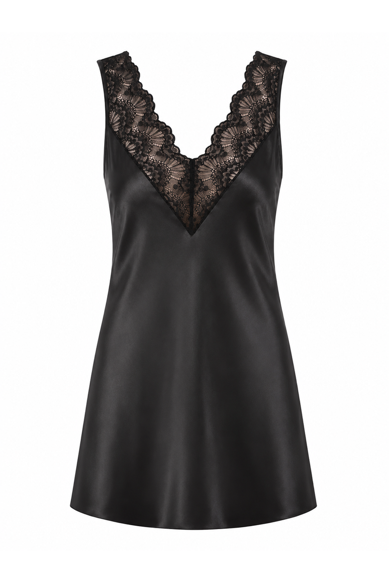Valmos Short Nightshirt, Main, color, Black
