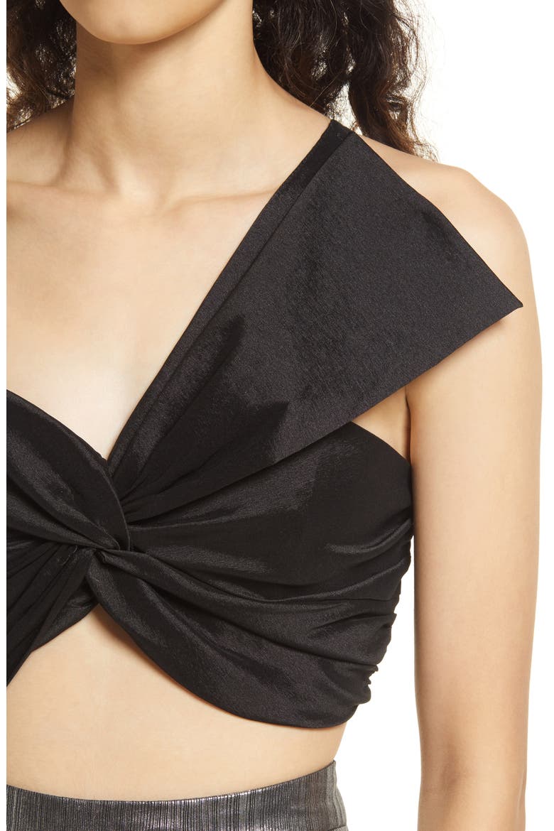 Extraordinary One-Shoulder Crop Top, Alternate, color, BLACK