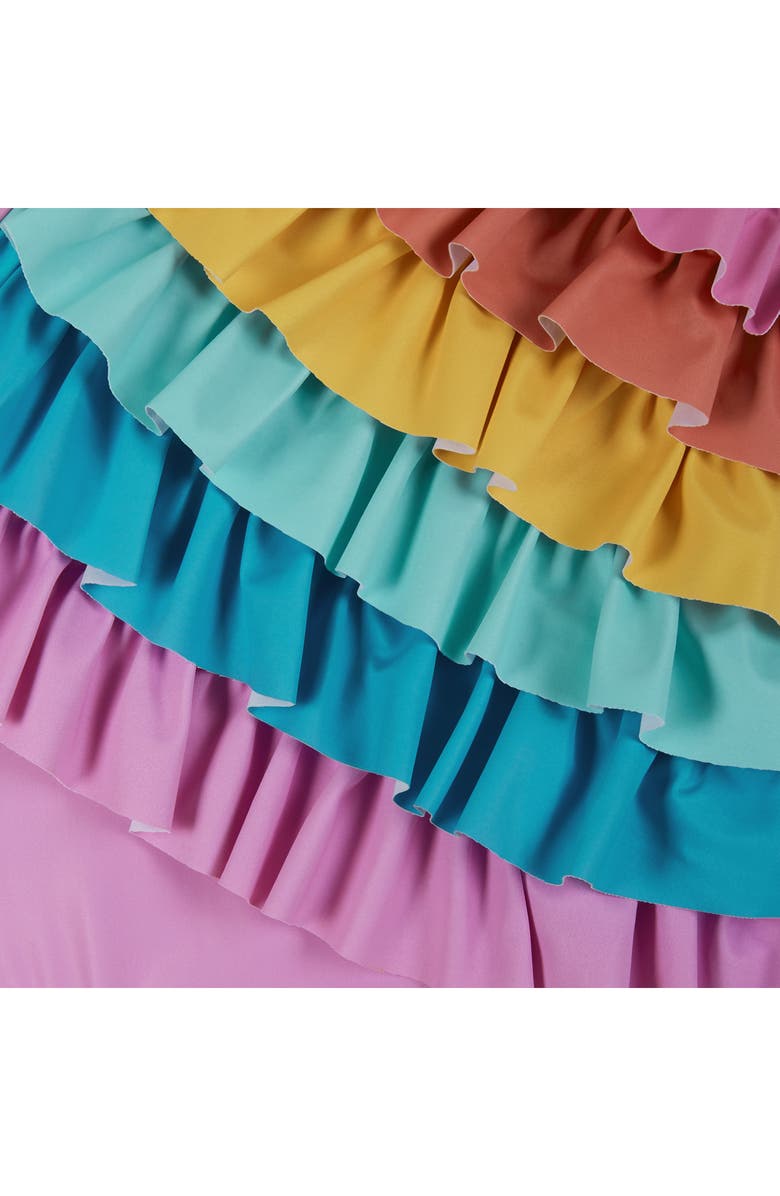 Andy & Evan Kids' Rainbow Ruffle One-Piece Swimsuit, Alternate, color, 