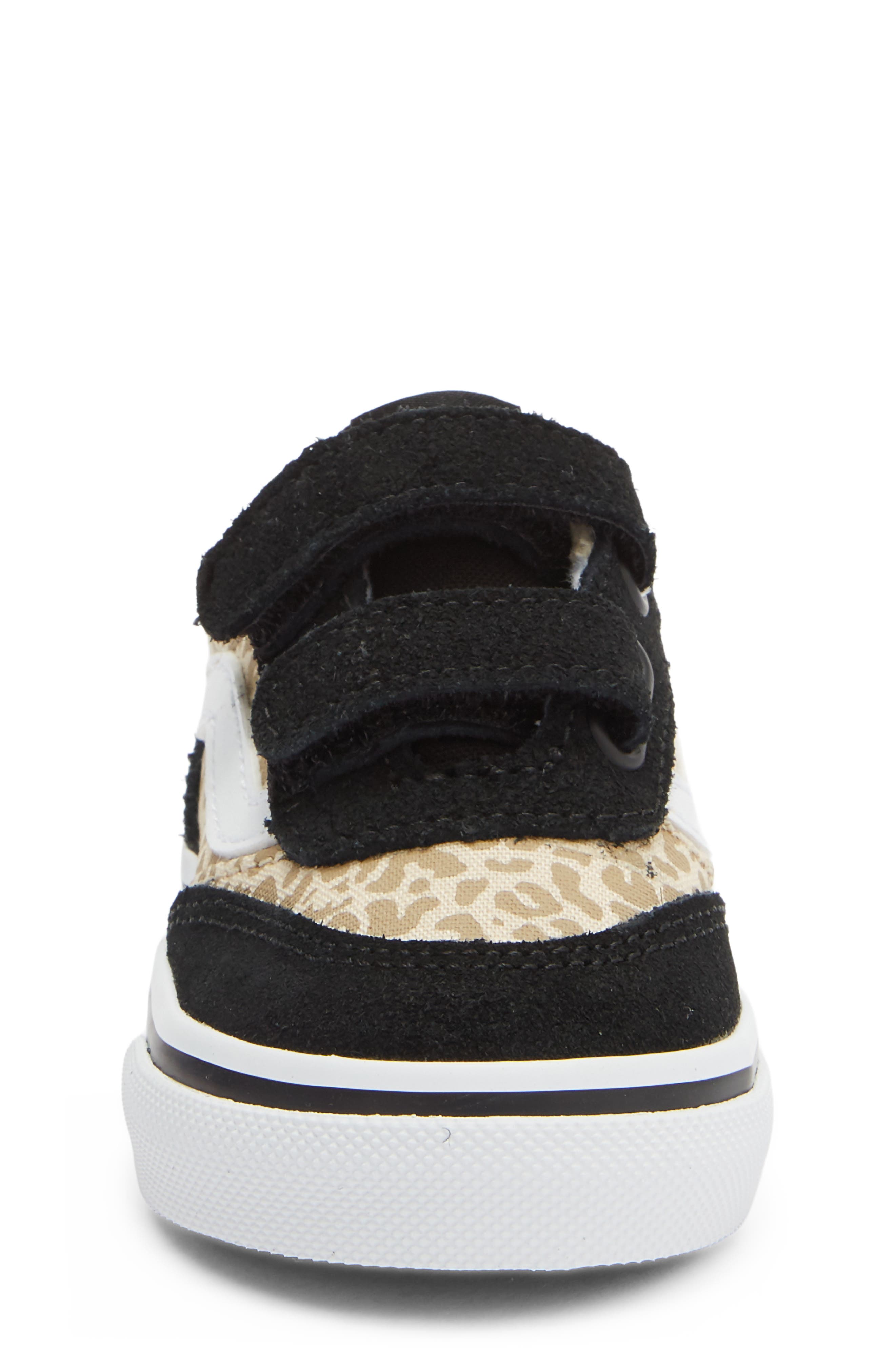 Vans Kids' Brooklyn Double Strap Sneaker, Alternate, color, Leopard Black