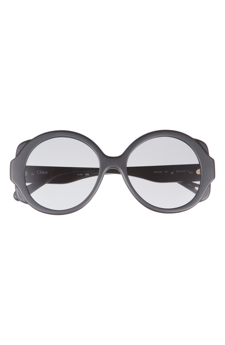 Chloé Round Sunglasses, Main, color, Black Black Grey