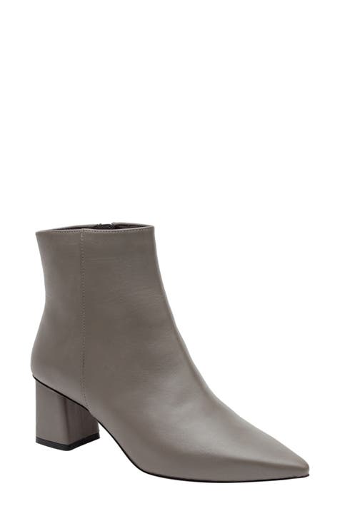 Grey pointed orders toe booties