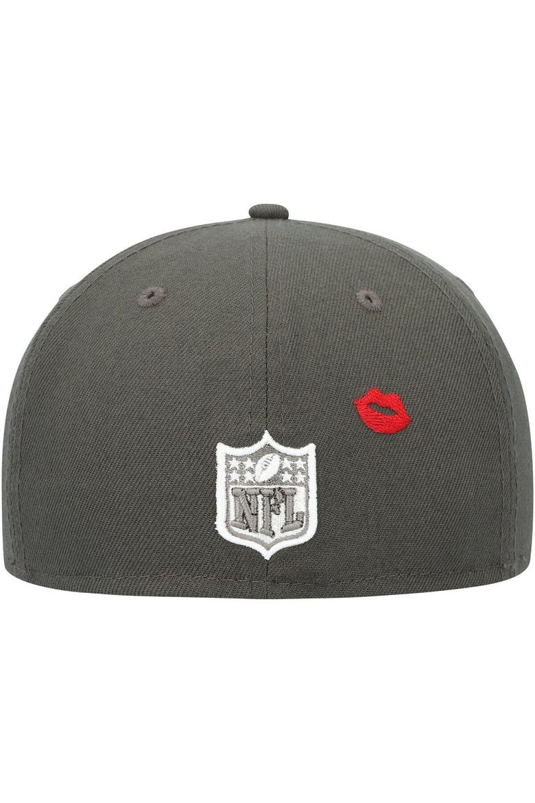 Men's New Era Pewter Tampa Bay Buccaneers Lips 59FIFTY Fitted Hat, Alternate, color, Pewter