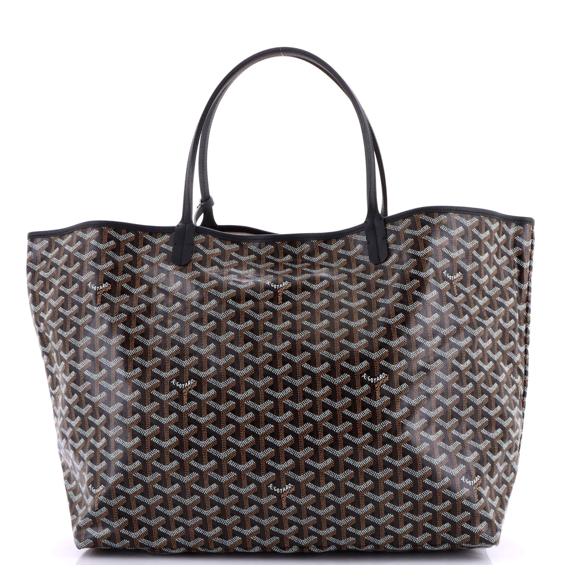 Pre-Owned Goyard Saint Louis Tote Coated Canvas GM, Main, color, Black