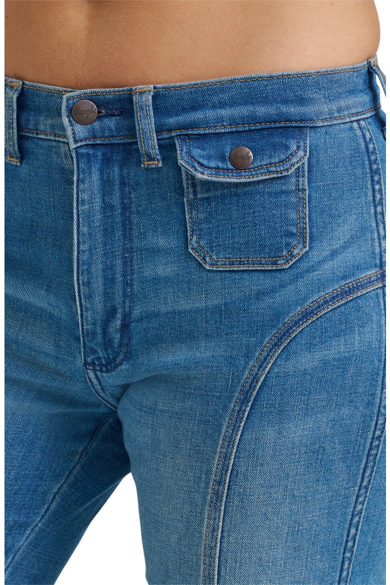 Seamed Patch Pocket Flare Jeans, Alternate, color, HAZY HORIZON