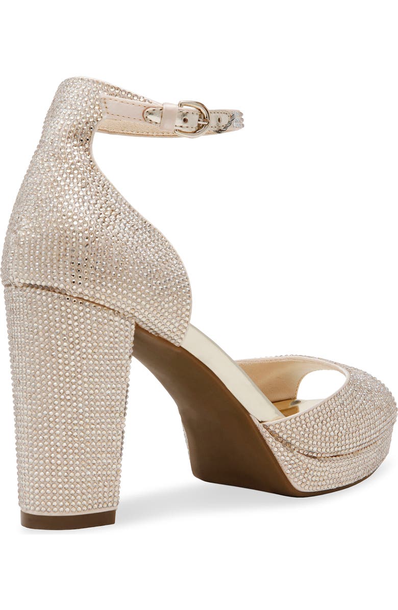 Anne Klein Vista Ankle Strap Platform Sandal, Alternate, color, Light Gold Crysal