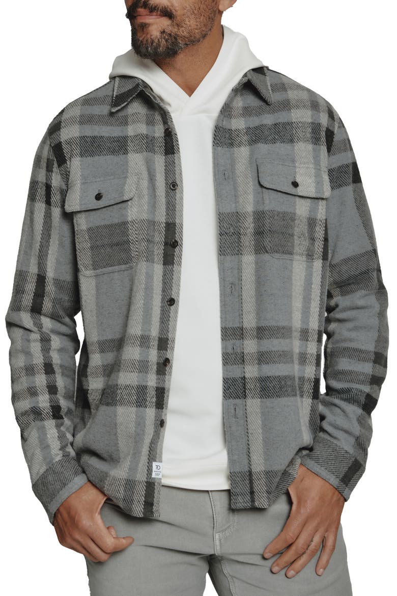 Generation Plaid Stretch Button-Up Shirt, Main, color, GREY