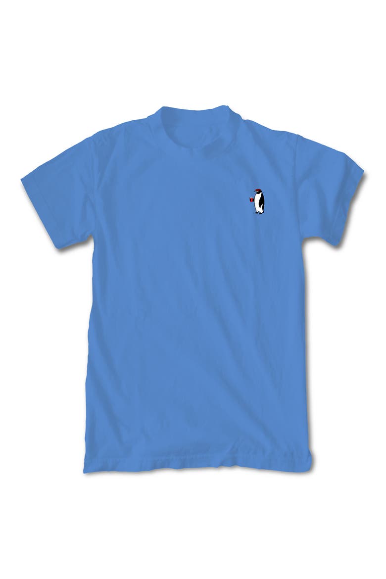 Riot Penguiln Cotton Crew T-Shirt, Main, color, BLUE