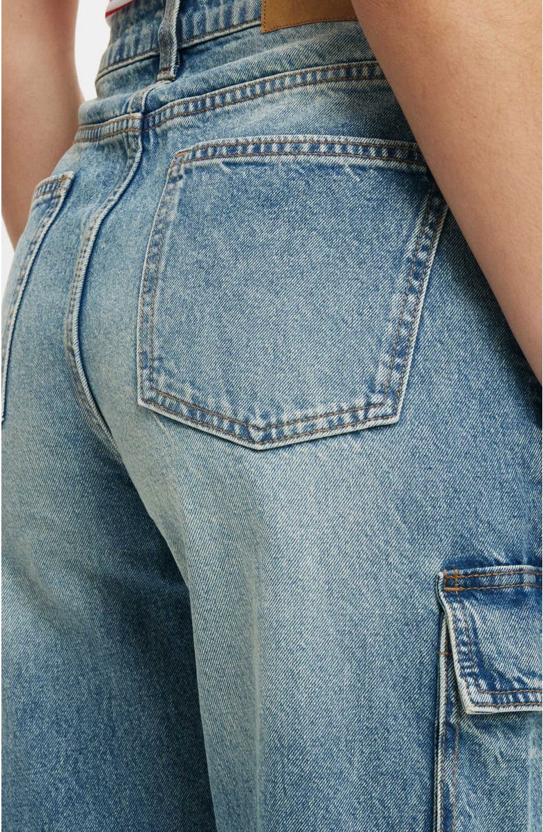 Cotton On Women's Curvy Cargo Wide Jean, Alternate, color, Canyon Blue